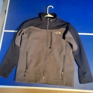 Boys medium North Face soft shell jacket. Black and Gray in excellent condition.